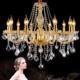 New Led Candle Crystal Chandelier Gold Transparent Crystal Lamp Simple European Style Accessible Luxury Elegant High-End