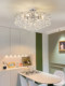 Simple Modern Light Luxury Ceiling Crystal Chandelier Led Bedroom Living Room Dining Room French Cream Style High-End Fashion