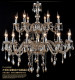 Simple Modern Cognac-Colored Candle Crystal Chandelier with Lampshade for Bedroom, Living Room, Dining Room, Clothing Store Lighting Fixtures