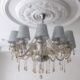 Simple Modern Cognac-Colored Candle Crystal Chandelier with Lampshade for Bedroom, Living Room, Dining Room, Clothing Store Lighting Fixtures