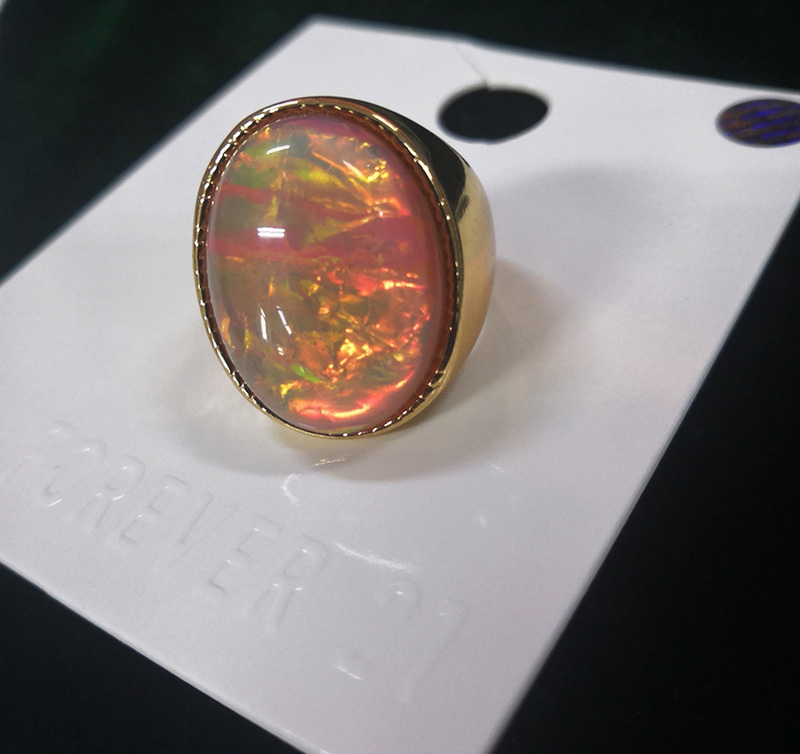 Foreign Trade Original Imitation Opal Moonstone Opalite Pastel Gold Latin Belly Dance Bridal Dress Wedding Ring