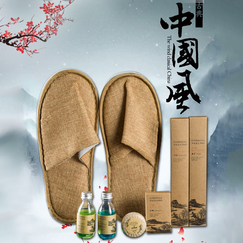 Guesthouse Hotel Minjuku disposable dental furniture kraft paper boxed with six-in-six sets of soft-hair toothbrush toothpaste suit