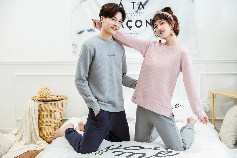 Mùa xuân và mùa thu cotton đồ ngủ trùm đầu của phụ nữ mùa đông không có cổ áo kín miệng để đóng không khí bông phù hợp với bông mặc dịch vụ nhà