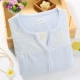 Mùa xuân và mùa thu cotton đồ ngủ trùm đầu của phụ nữ mùa đông không có cổ áo kín miệng để đóng không khí bông phù hợp với bông mặc dịch vụ nhà đồ bộ nam