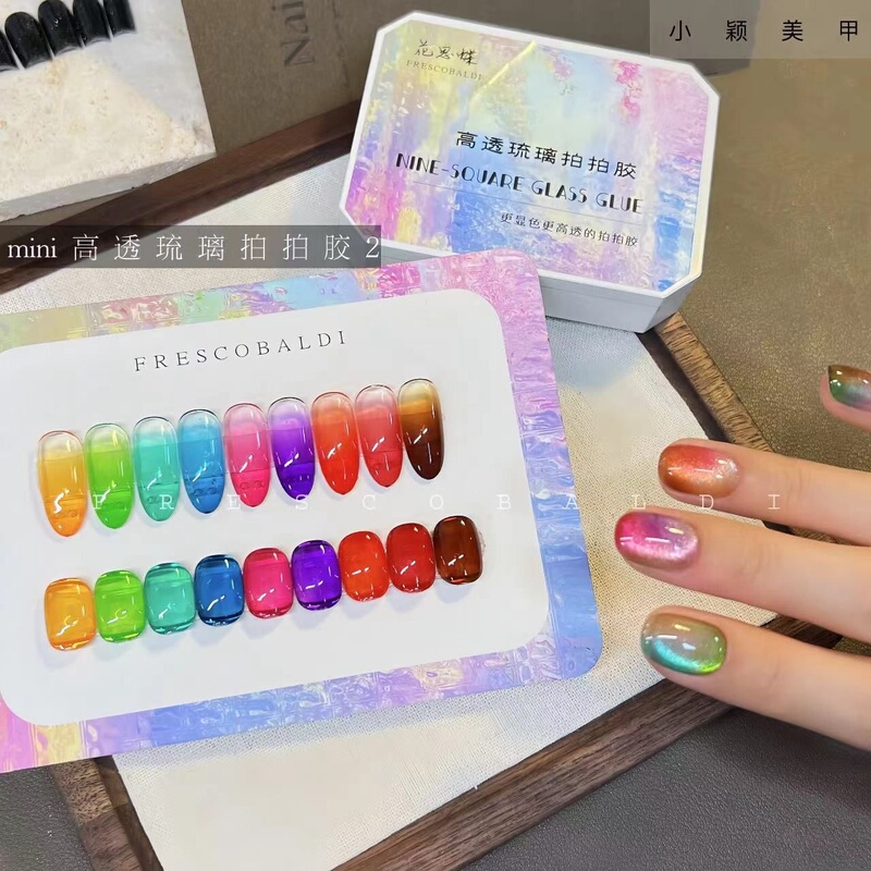 Xiaoying Nail Art - Second Generation High Transparency Glassy No-Wipe Mini Nine-Grid Gel Nail Polish Fluorescent Color Phototherapy Gel Xiaoying Nail Art - Second Generation High Transparency Glassy No-Wipe Mini Nine-Grid Gel Nail Polish Fluorescent Color Phototherapy Gel