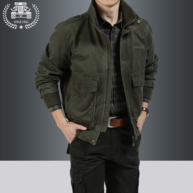 2022 New Stand-Up Collar Jacket for Men, Spring and Autumn Style, Casual Loose Top, Middle-Aged Men's Pure Cotton Workwear Jacket, Trendy