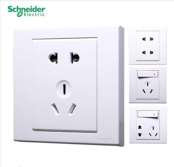 Schneider switch socket Ruyi white two three eyes with switch 86 type one open five holes USB computer TV air conditioning