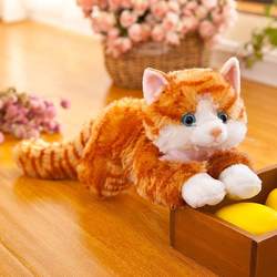 Cute simulation will be called cat plush toy doll cloth doll doll doll Kitten cat lying cat sound pillow