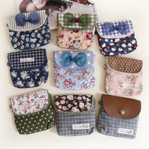 Ethnic style fabric sanitary napkin storage bag ladies aunt towel small pocket zipper small cloth bag change bag