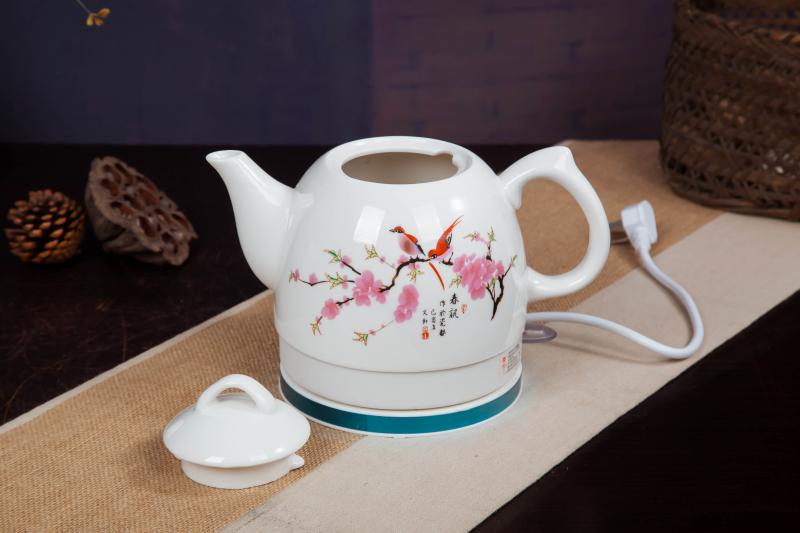 ấm sắc thuốc Jingdezhen Ấm đun nước bằng điện gốm gia dụng Tự động Tắt nguồn Chống cháy sứ Ấm siêu tốc Ấm sứ lớn màu xanh và trắng ấm nấu nước