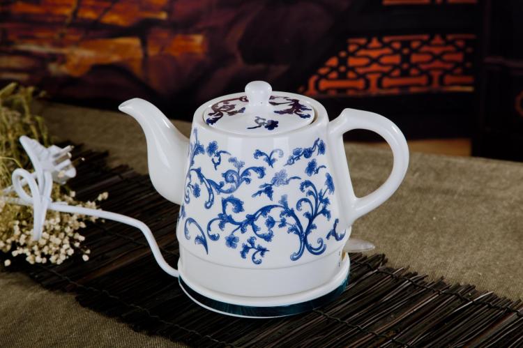 ấm siêu tốc giá rẻ Jingdezhen ấm đun nước điện gốm sứ lớn màu xanh và trắng ấm đun nước nhà bằng thép 304 ấm trà tự động tắt nguồn bình siêu tốc lock and lock