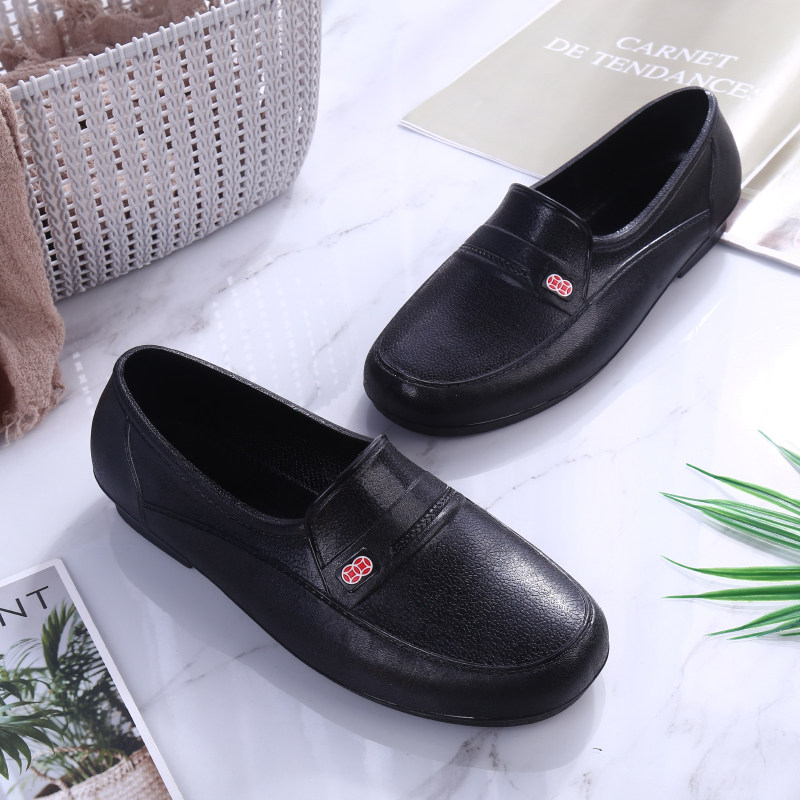 Summer low-gang fashion short-barrel kitchen water shoes men's rain shoes casual non-slip work rain boots men's car wash waterproof rubber shoes