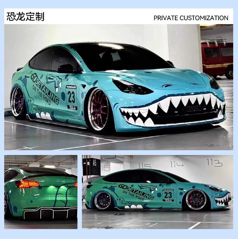 Car Color Change Film, Custom Design Graphic Film, Anime Cartoon Car Body Painting, Decorative Decals, 2D Stickers