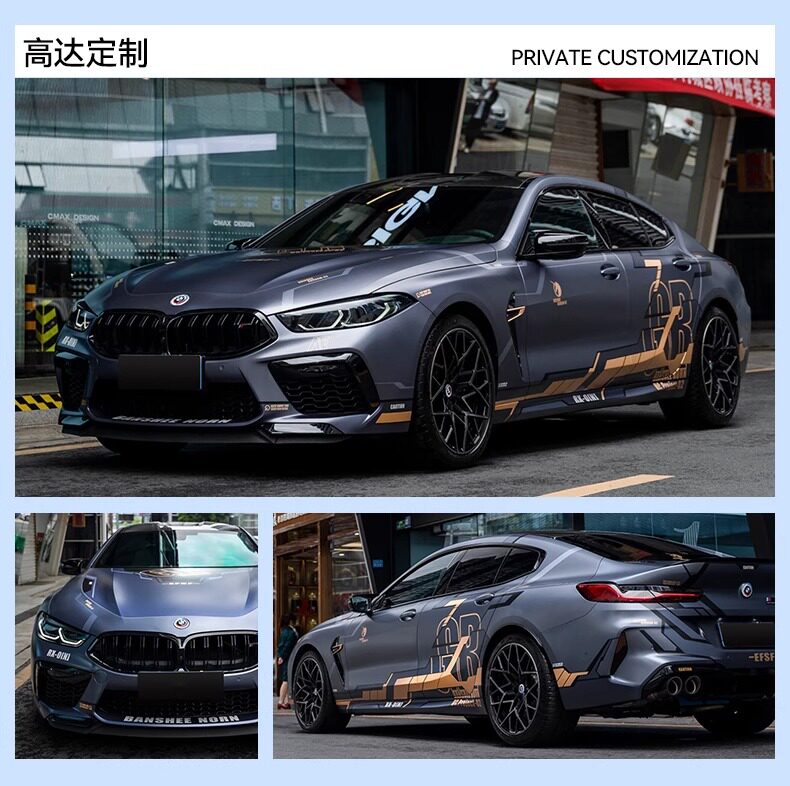 Car Color Change Film, Custom Design Graphic Film, Anime Cartoon Car Body Painting, Decorative Decals, 2D Stickers