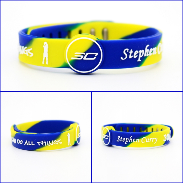 Vòng đeo tay bóng rổ Kobe Silicone Dây đeo cổ tay Curry James Harden Owen Duncan McGrady Vòng đeo tay thể thao có thể điều chỉnh - Vòng đeo tay Clasp thạch anh tóc đen