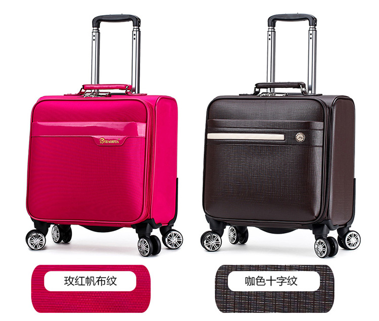 Chuyến bay tiếp viên hàng không tiếp viên hành lý xách tay nội trú xe đẩy trường hợp 18 inch caster vali nam giới và phụ nữ da trường hợp túi du lịch nữ