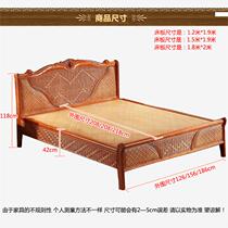 WT9P Indonesian rattan bed 1 8M real plant rattan bed rattan bed double single bed solid wood bed 1 5M rattan bed