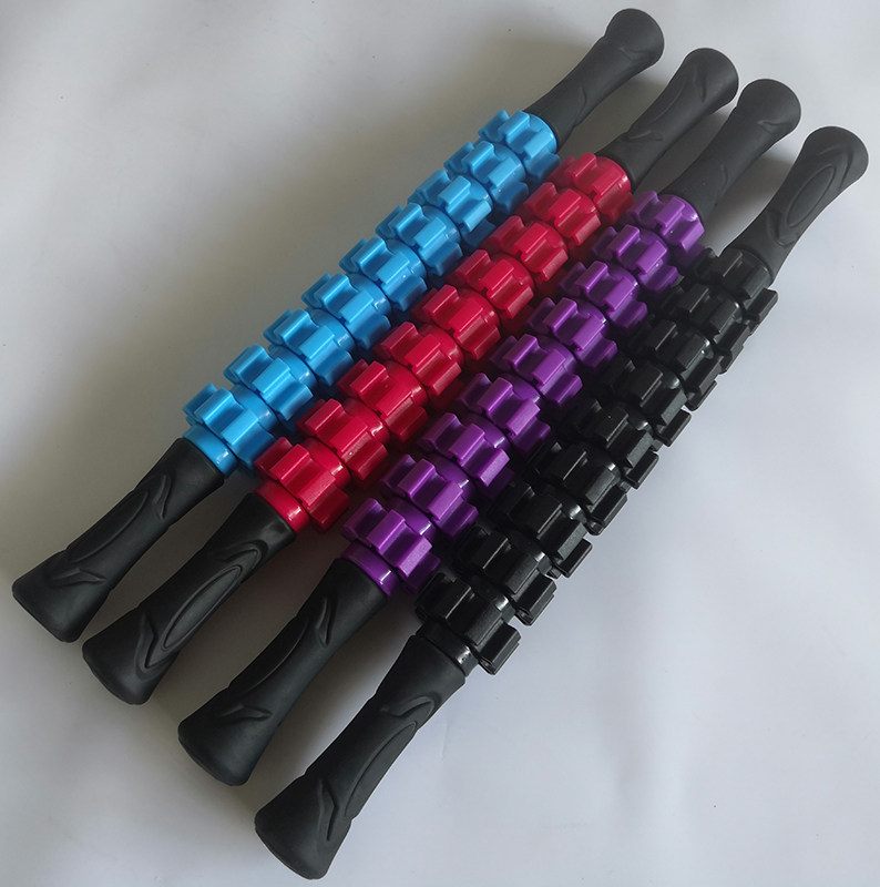9 Wheels Meridians Stick Relaxing Muscle Massage Sports Rollers Yoga Massage Stick Gluten Membrane Stick Muscles Relax Neck