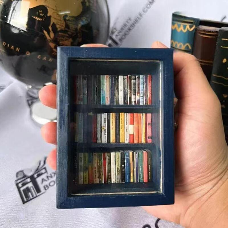 In-Stock Cross-Border New Pocketanxietybookshelf Pocket Anxiety Relief Bookshelf Desktop Ornament