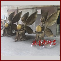 Meteor shower sandstone relief round sculpture glass fiber reinforced plastic sandstone sculpture Angel City real estate garden decoration materials