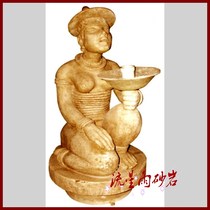 Meteor shower sandstone relief Southeast Asian figures sandstone glass fiber reinforced plastic sculpture garden Hotel Villa decoration materials