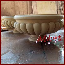 Meteor shower sandstone relief Flowerpot Garden sculpture glass fiber reinforced plastic flower pot spray water home decoration Hotel Villa decoration materials