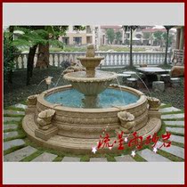  Sandstone fountain sculpture fountain FRP hotel villa home improvement angel shell large fountain decoration materials