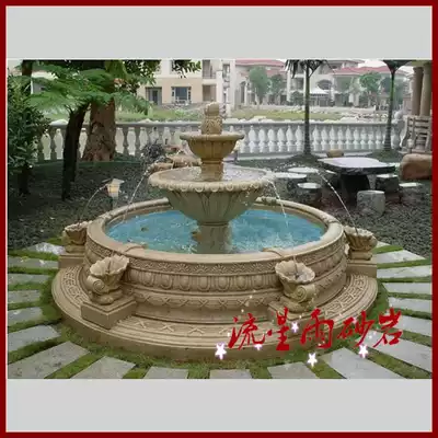 Sandstone fountain sculpture fountain glass fiber Hotel Villa home decoration Angel shell large Fountain Fountain decoration materials