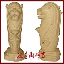 Meteor shower sandstone relief Lucky Lion water spray garden sandstone glass sculpture home decoration Hotel Villa decoration materials