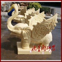 Meteor shower sandstone relief FRP baby elephant fountain sandstone sculpture Fountain Hotel Villa home decoration decoration
