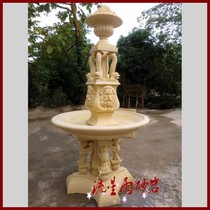 Meteor shower sandstone relief water spray Flower Bowl God fountain garden villa sandstone glass steel decoration material