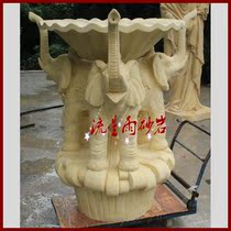 Meteor shower sandstone relief elephant water spray garden waterscape sandstone glass fiber reinforced plastic sculpture Real Estate Hotel decoration materials
