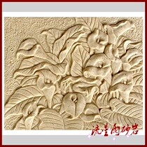 Meteor shower sandstone relief flowers and grass sandstone glass fiber reinforced plastic background wall mural home decoration Hotel Villa decoration materials