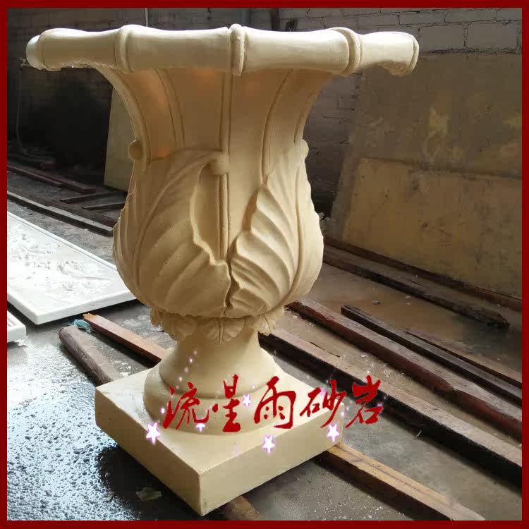 Sandstone relief custom flower pot flowerpot glass fiber cast copper foam resin sandstone garden sculpture ornament decoration