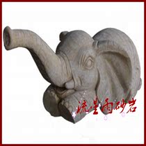 Meteor shower sandstone relief round sculpture small elephant sprayed water glass steel sandstone sculpture Hotel Villa home decoration materials