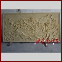  Special offer sandstone relief lotus leaf sandstone background wall painting FRP hotel villa home decoration decoration materials