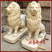 Meteor shower sandstone relief Lucky lion FRP decoration Antique copper doorway clubhouse villa decoration materials