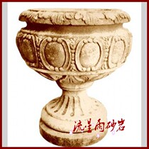 Sandstone relief garden sculpture glass fiber reinforced plastic flower pot sandstone Flower Bowl spray water Real Estate home decoration hotel decoration materials