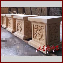 Meteor shower sandstone relief glass fiber reinforced plastic column leaf base garden sculpture Hotel Villa club home decoration materials