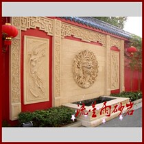Sandstone relief FRP flying sand rock background wall mural porch Hotel Villa club home decoration real estate community
