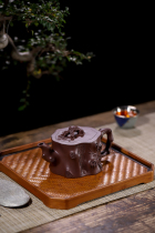 Taoying sand art Yixing original mine purple sand craft making pot famous artist full hand flower machine old purple mud tree pile pot