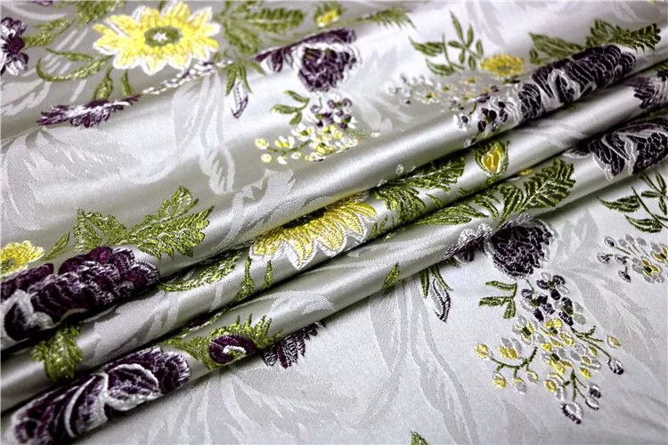 Tây Tạng thổ cẩm satin sườn xám vải jacquard quần áo hoa vải lụa Jinkou Miao trang phục tự làm vải - Vải vải tự làm