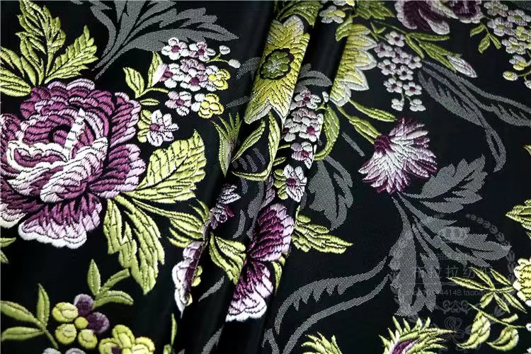 Tây Tạng thổ cẩm satin sườn xám vải jacquard quần áo hoa vải lụa Jinkou Miao trang phục tự làm vải - Vải vải tự làm