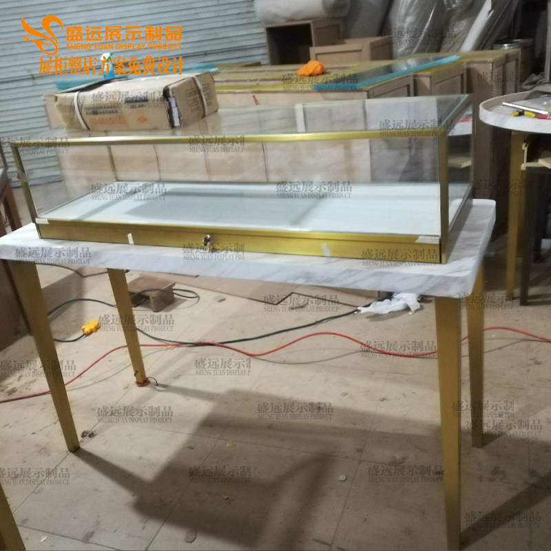 Stainless steel jewelry counter display cabinet gold jewelry cabinet antique samples luxury jewelry jewelry glass display cabinet