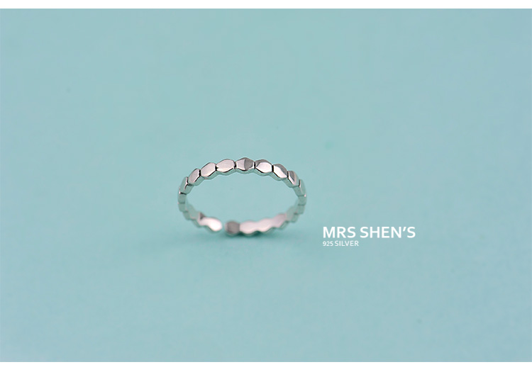 Bà Yu 925 sterling bạc lục giác châu Âu và Mỹ hàn vòng mở nữ đơn giản gợi cảm đa năng tay a nhẫn bạch kim