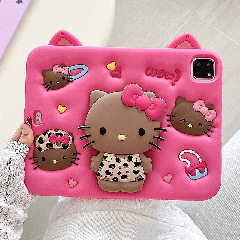 360-Degree Rotating Folding Stand Kt Cat iPad 11 Protective Case Air7654 with Pen Slot for 19Th Generation 8 10.2inch Cute 3D Mini76 Apple 11inch Pro2025 Silicone 9.7 Compatible