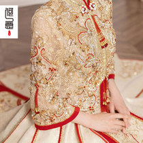 Xiuhe clothing bride 2021 New Golden wedding dress female winter phoenix crown Xie Dragon Phoenix gown Chinese wedding dress