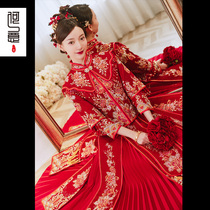 Xiuhe clothing bride 2021 New satin couple winter Chinese wedding atmosphere luxury Little Dragon and Phoenix coat