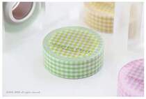 Full RMB49  | Korea BOKI powder yellow light green salt series vegetarian color plaid and paper adhesive tape half-meter split spot