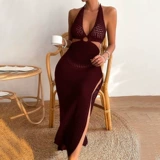 Летнее пляжное платье, цветная сексуальная трикотажная юбка, пляжный купальник, европейский стиль